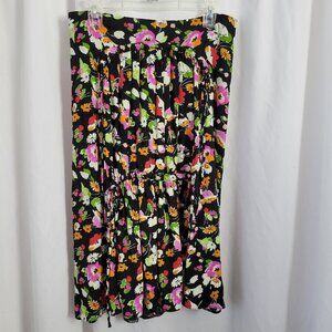 ASOS Skirt Floral Circle Midi Channel sz 10 side zip Cottagecore Prairie romance